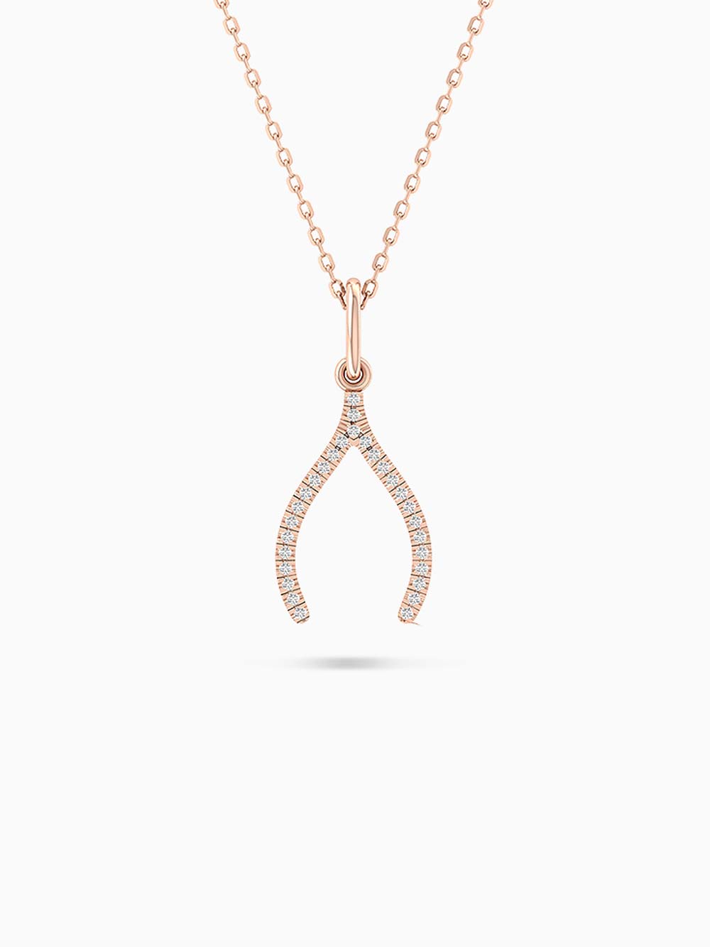 Wishbone Diamond Pendant in 14kt Gold (0.50cts)