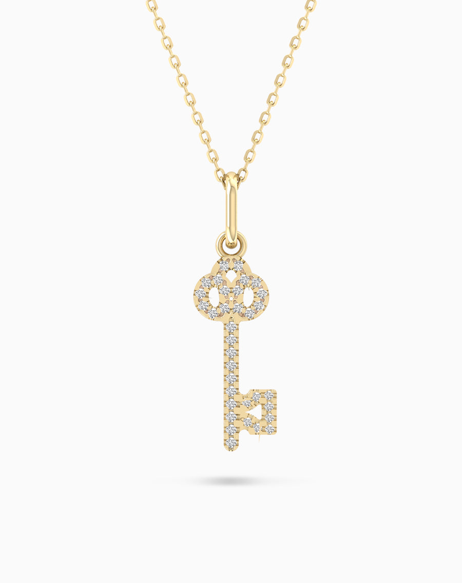 Key Diamond Pendant in 14kt Gold (0.20cts)