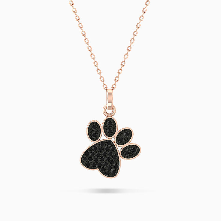 Black Diamond Dog Paw Pendant in 14kt Gold (0.40cts)