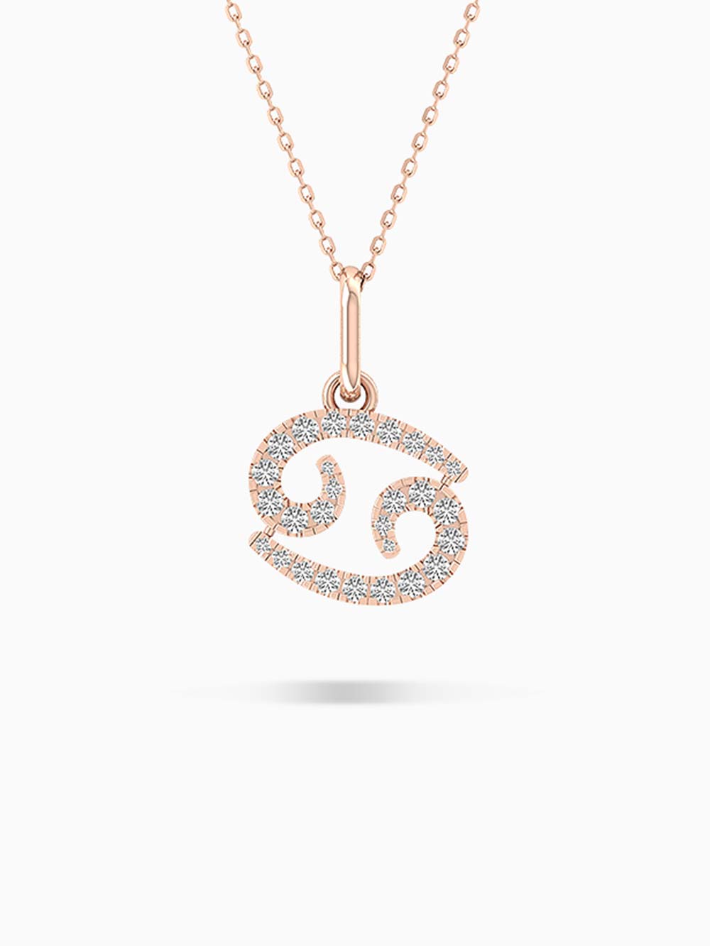 Cancer Zodiac Diamond Pendant in 14kt Gold (0.35cts)