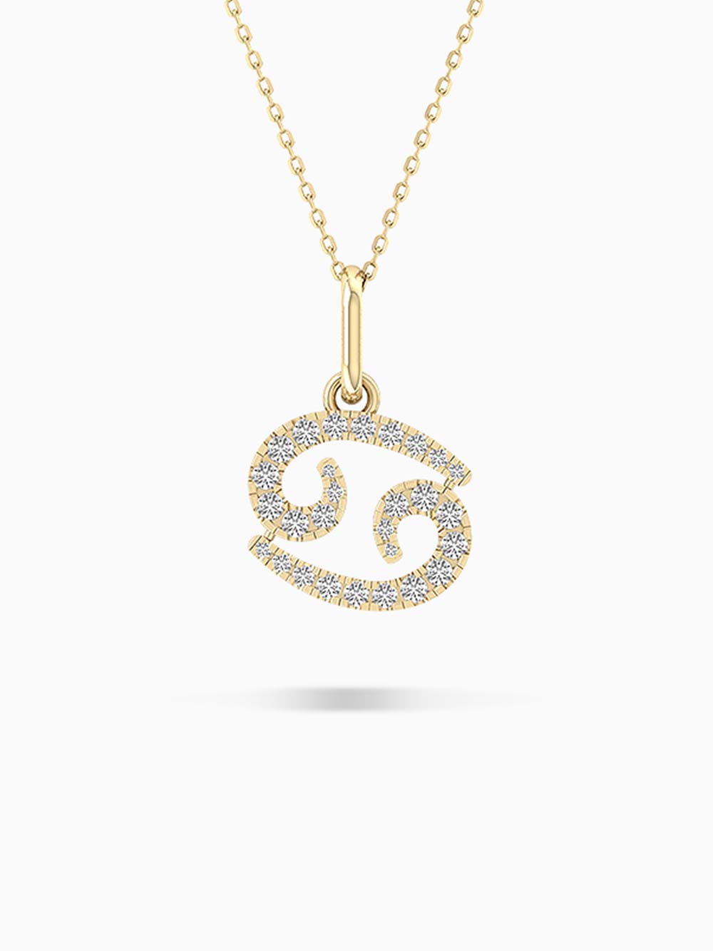 Cancer Zodiac Diamond Pendant in 14kt Gold (0.35cts)