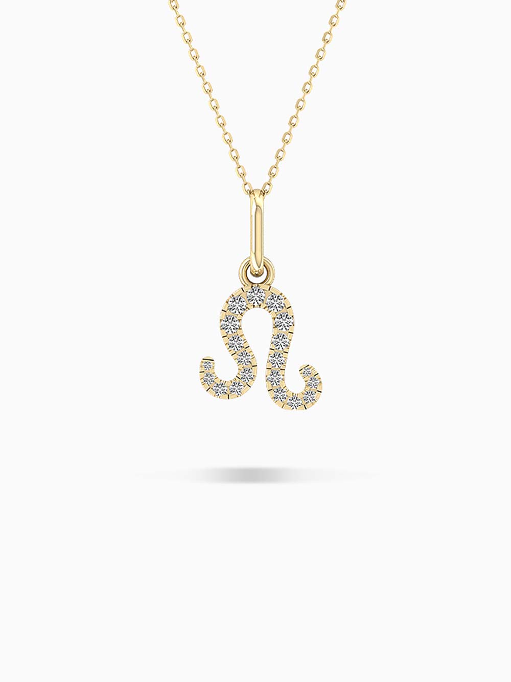 Leo Zodiac Diamond Pendant in 14kt Gold