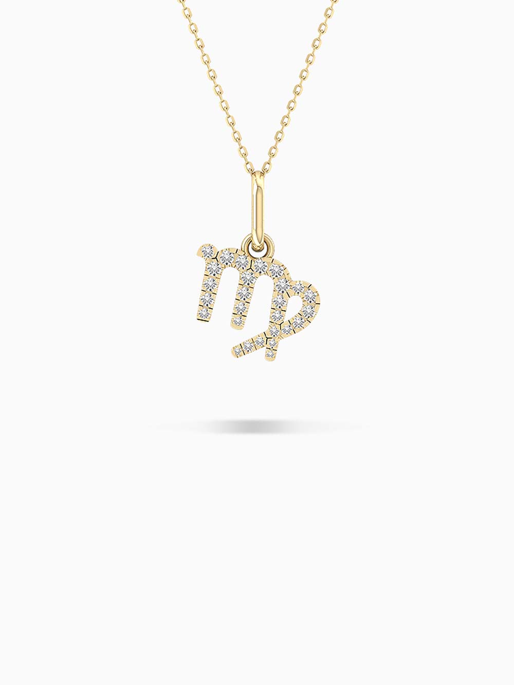 Virgo Zodiac Gold Pendant in 14kt Gold (0.35cts)
