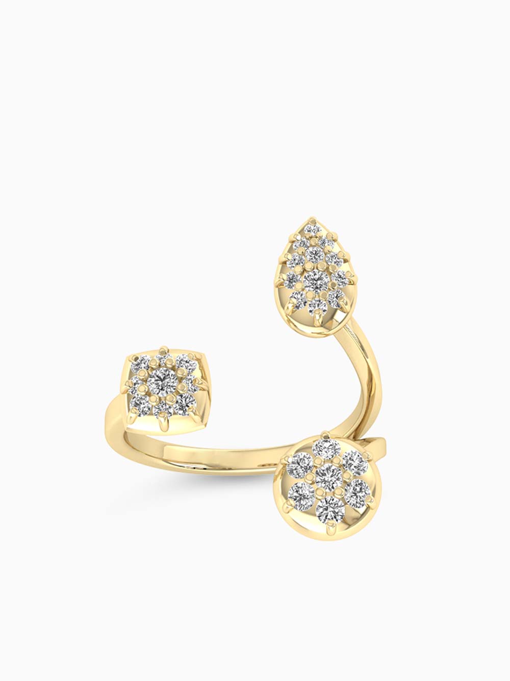 Tri- shape Open Diamond Ring in 14kt Gold (0.42cts)