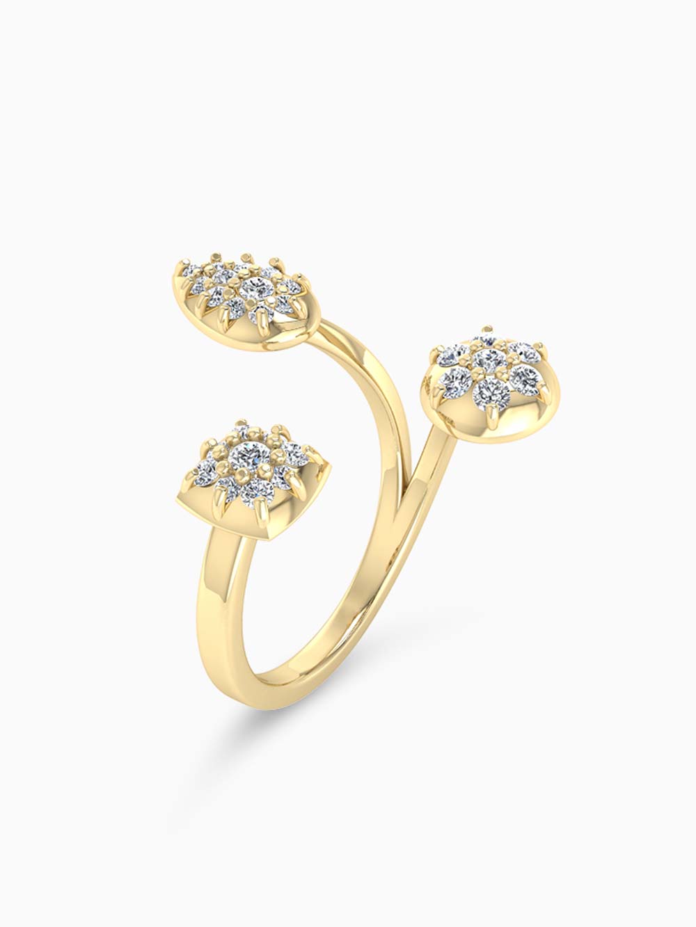 Tri- shape Open Diamond Ring in 14kt Gold (0.42cts)