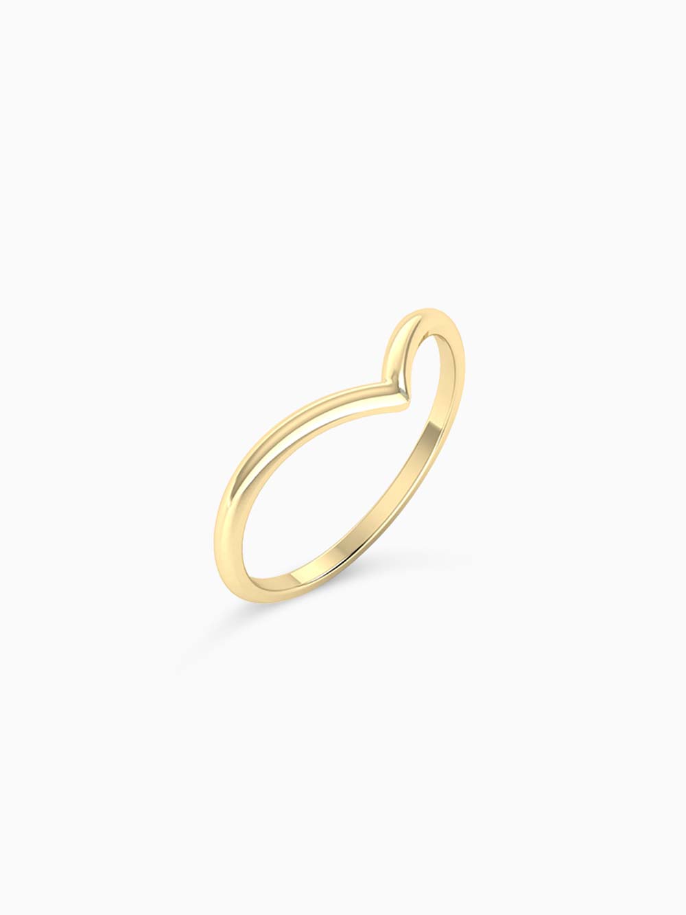 V Shape Gold Ring in 14kt Gold