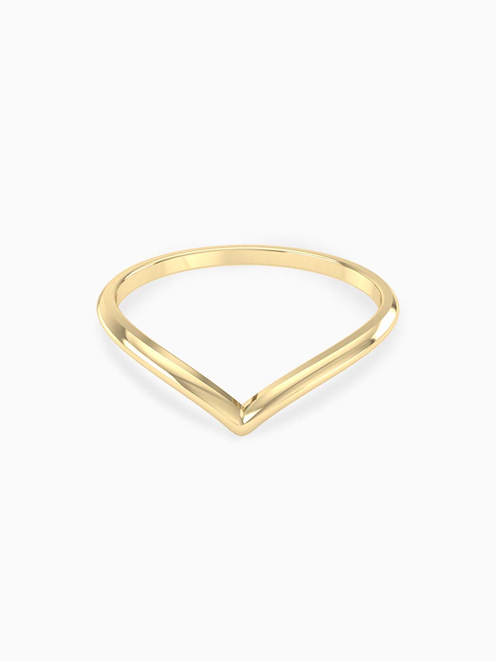 V Shape Gold Ring in 14kt Gold