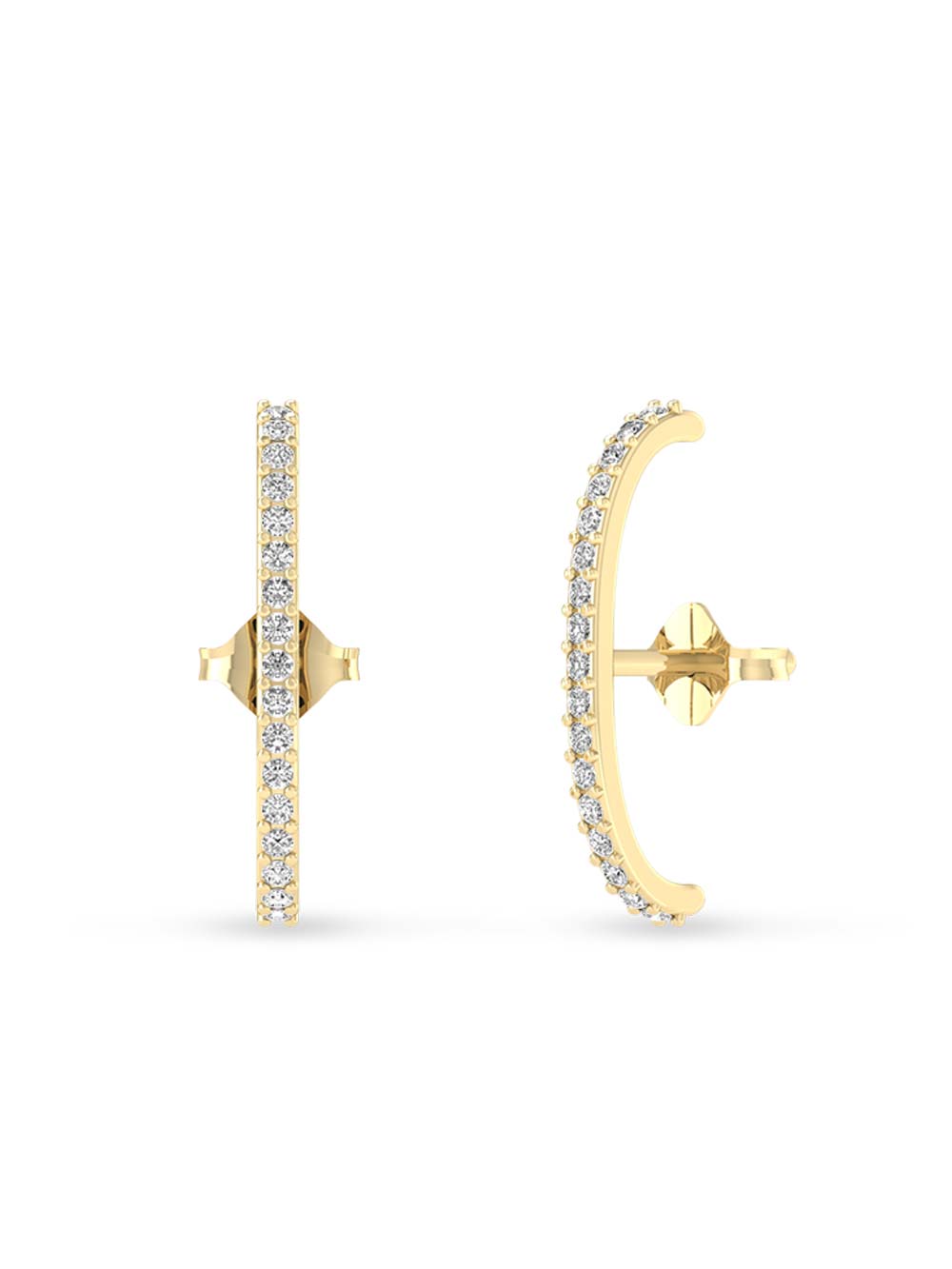 Elegant Long Diamond Cuffs in 14kt Gold (0.25cts)