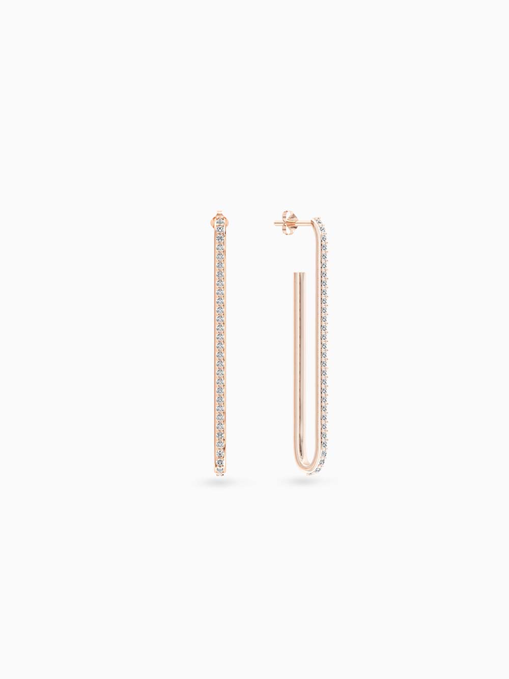 Diamond Pin Hoops Made in 14kt Gold (0.65cts)