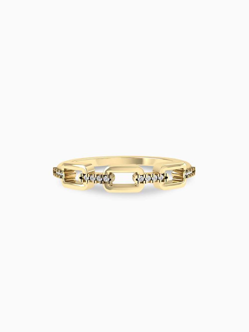 Cuban Linked Diamond Ring in 14kt Gold (0.06cts)