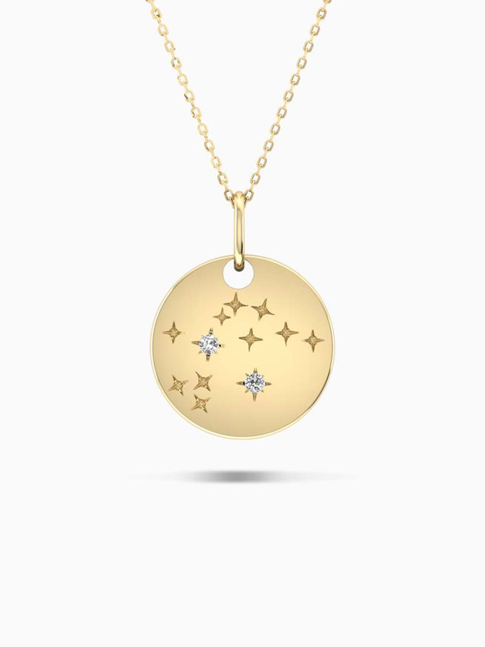 Aquarius Zodiac Constellation Pendant in 14kt Gold