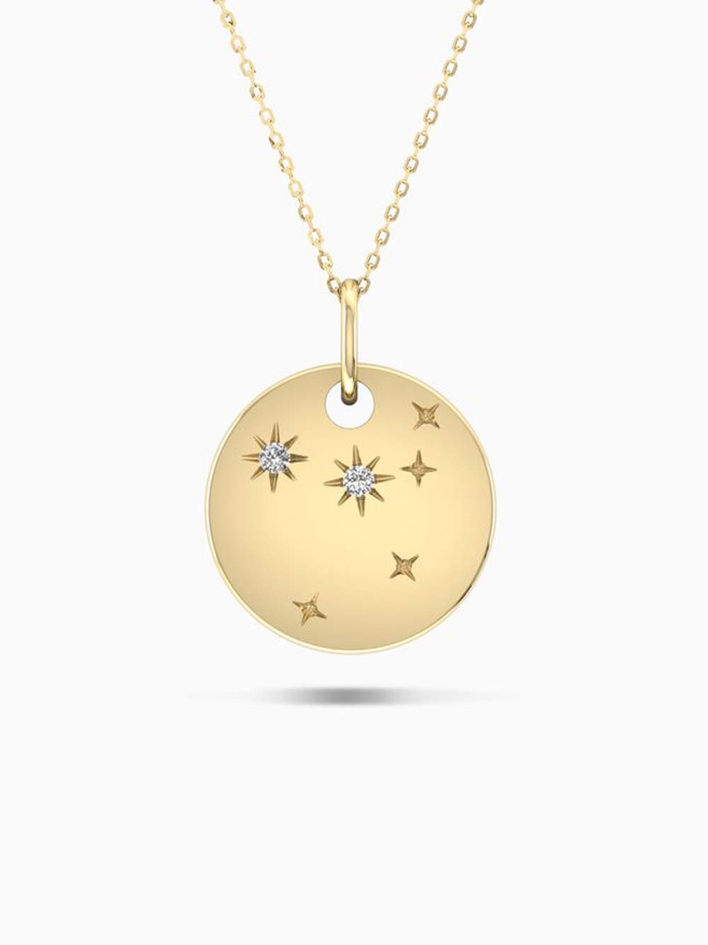 Cancer Zodiac Constellation Pendant in 14kt Gold