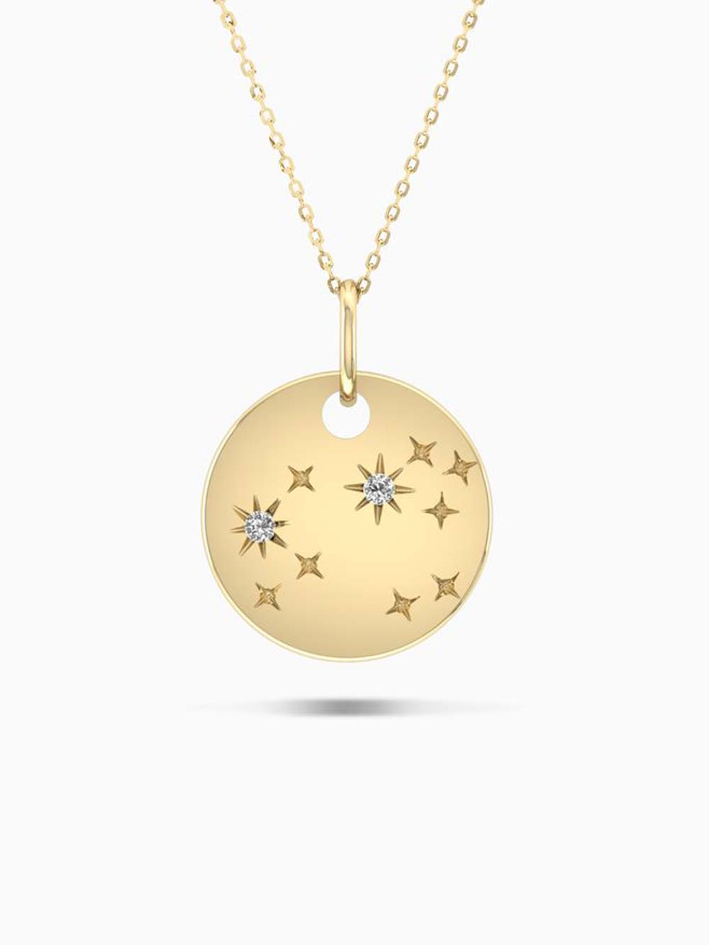 Leo Zodiac Constellation Pendant in 14kt Gold