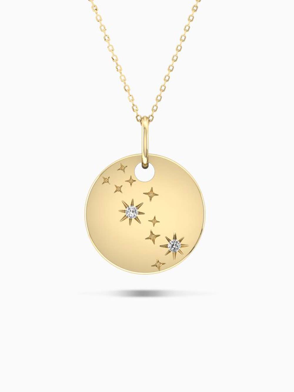 Taurus Zodiac Constellation Pendant in 14kt Gold