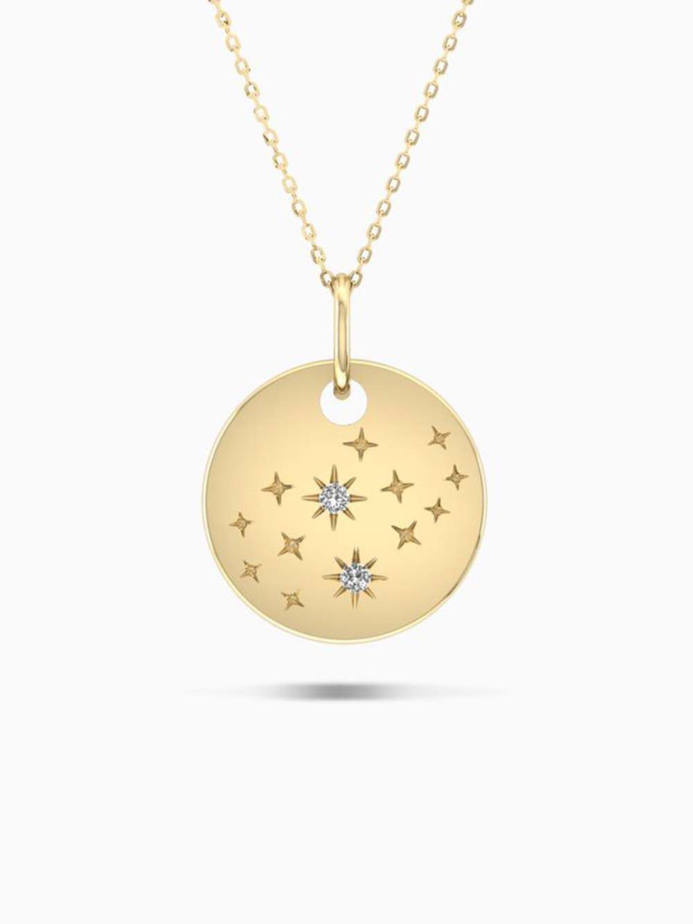Virgo Zodiac Constellation Pendant in 14kt Gold