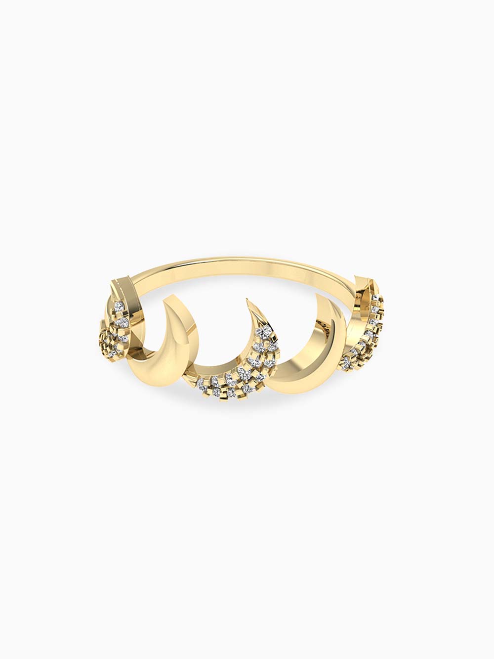 Moon Diamond & Gold Ring in 14kt Gold (0.12cts)