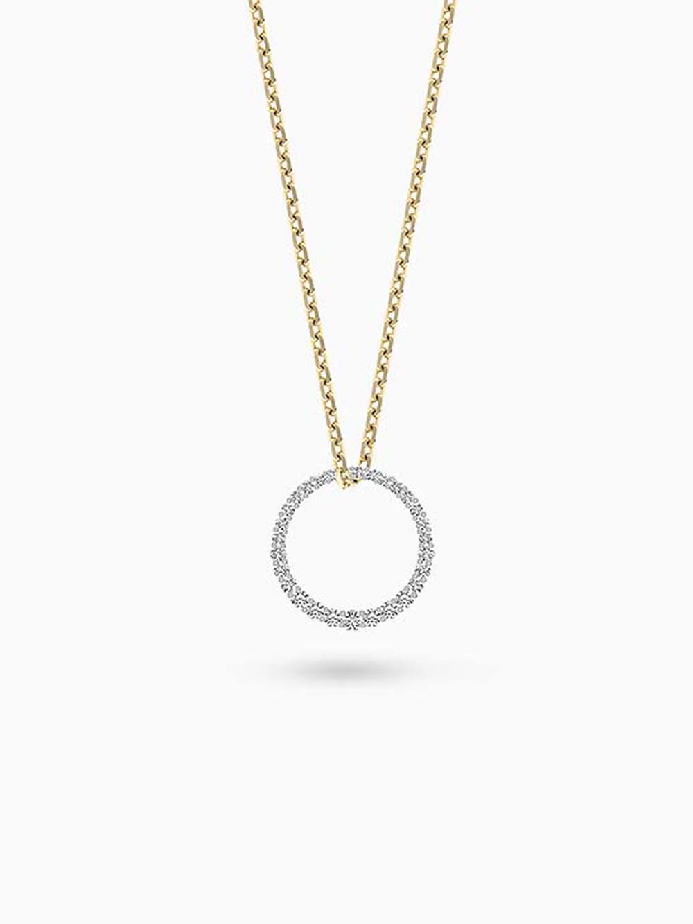 Circle Open shape Diamond Pendant in 14kt Gold (0.26cts)