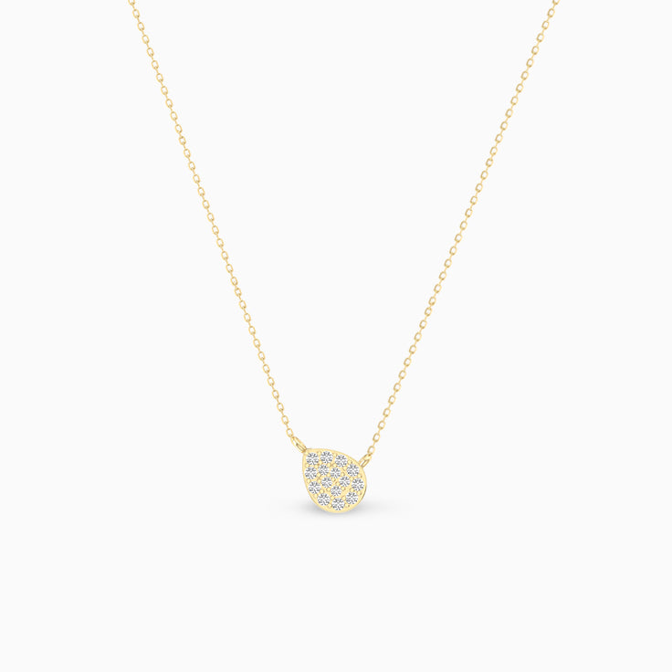 Pear shape Diamond Necklace in 14kt Gold (0.21cts)
