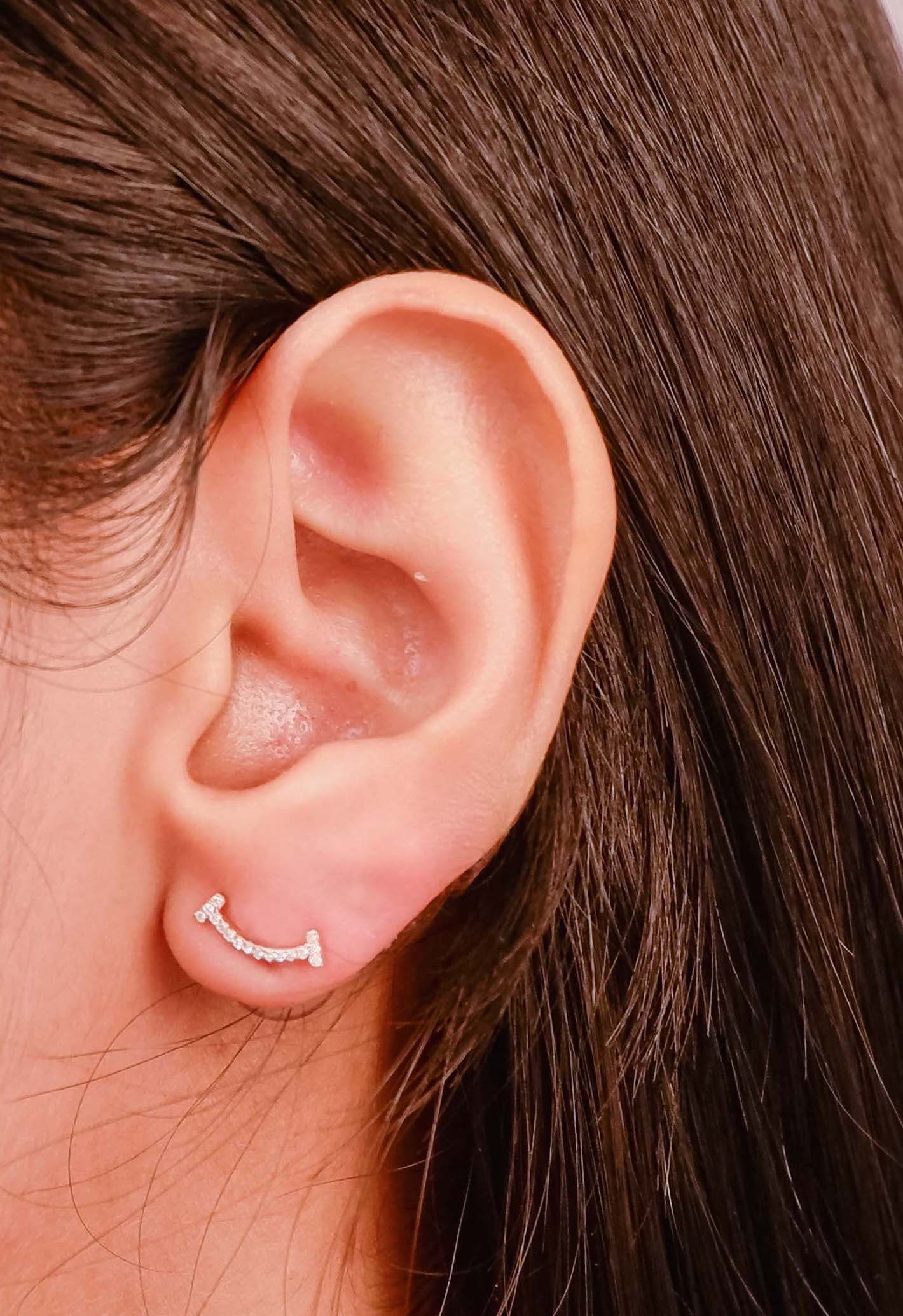 Smiley Diamond Earrings in 14kt Gold (0.10cts)