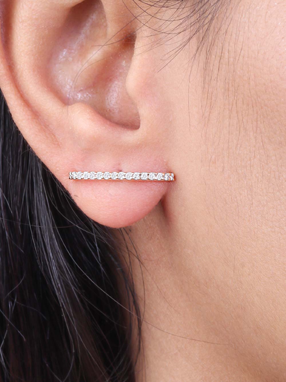 Elegant Long Diamond Cuffs in 14kt Gold (0.25cts)