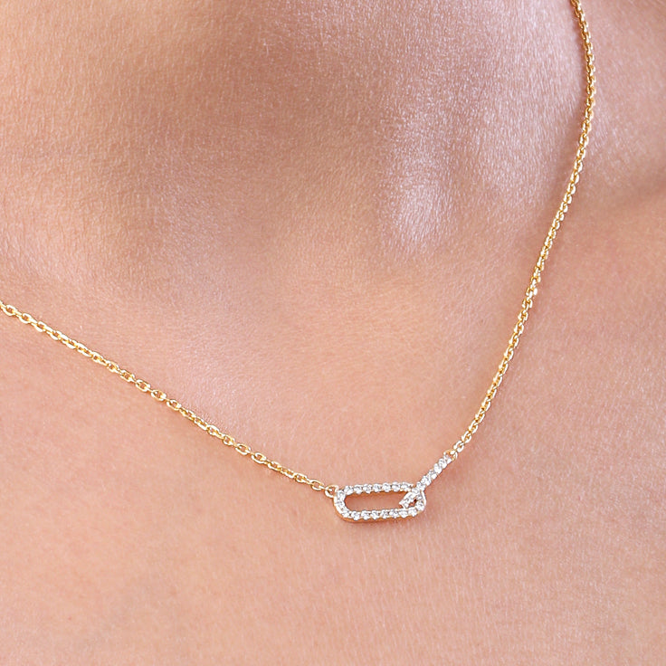 Interlocking Links Diamond Necklace – Strength & Style
