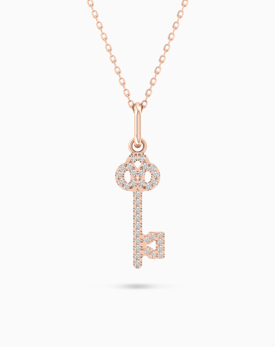 Key Diamond Pendant in 14kt Gold (0.20cts)