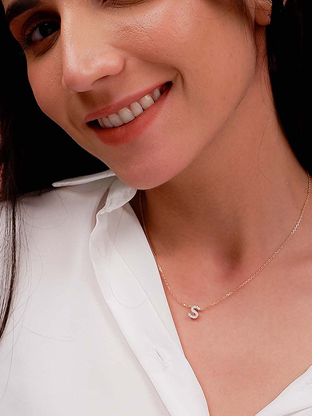 Initial Diamond Pendant in 14kt Gold (0.20cts)