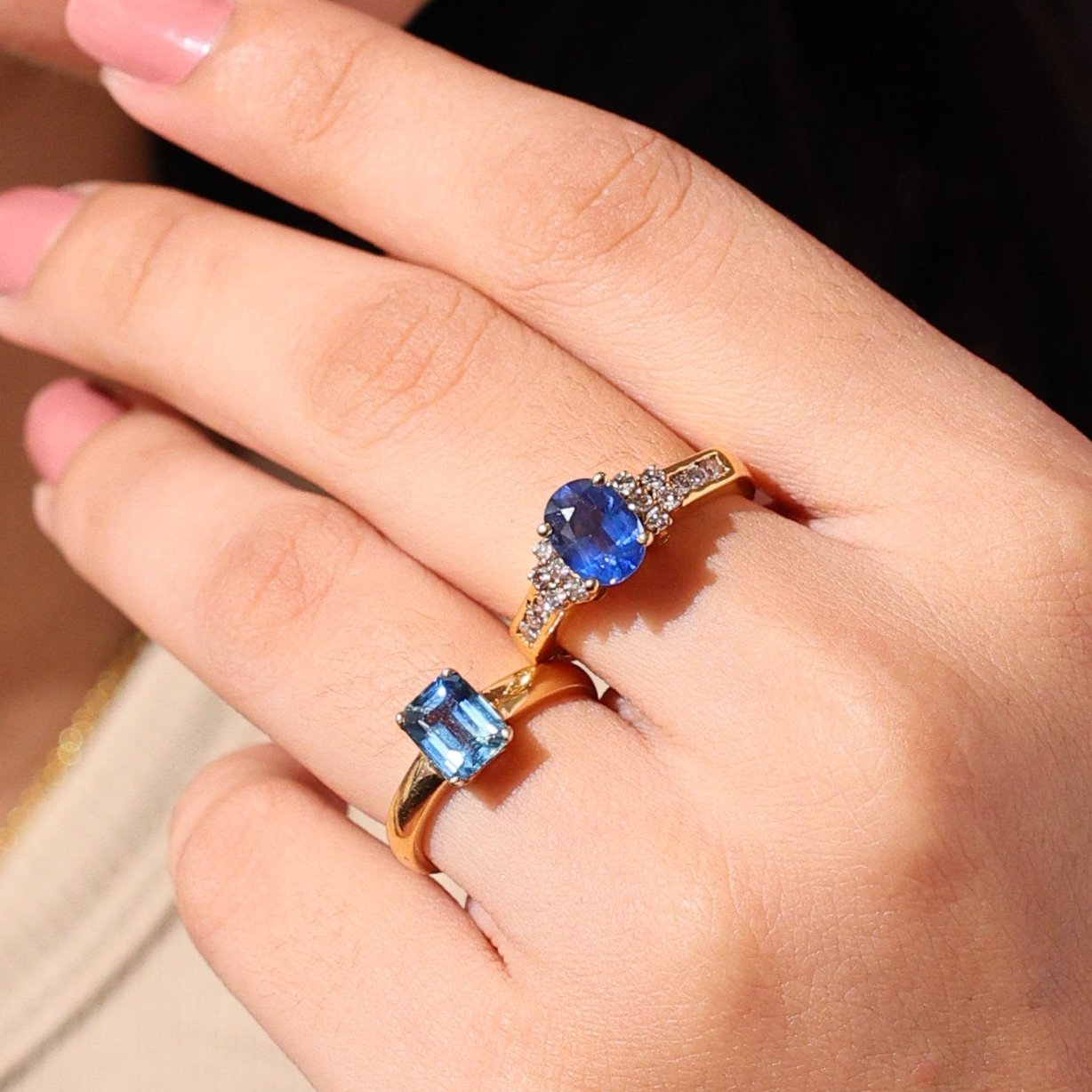 Oval Blue Sapphire Ring