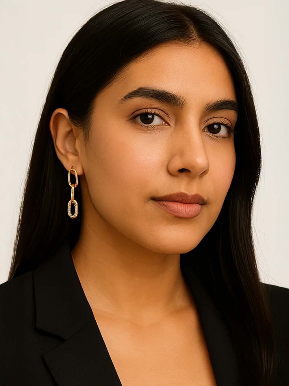 Diamond Link Drop Earrings in 14kt Gold (0.20cts)