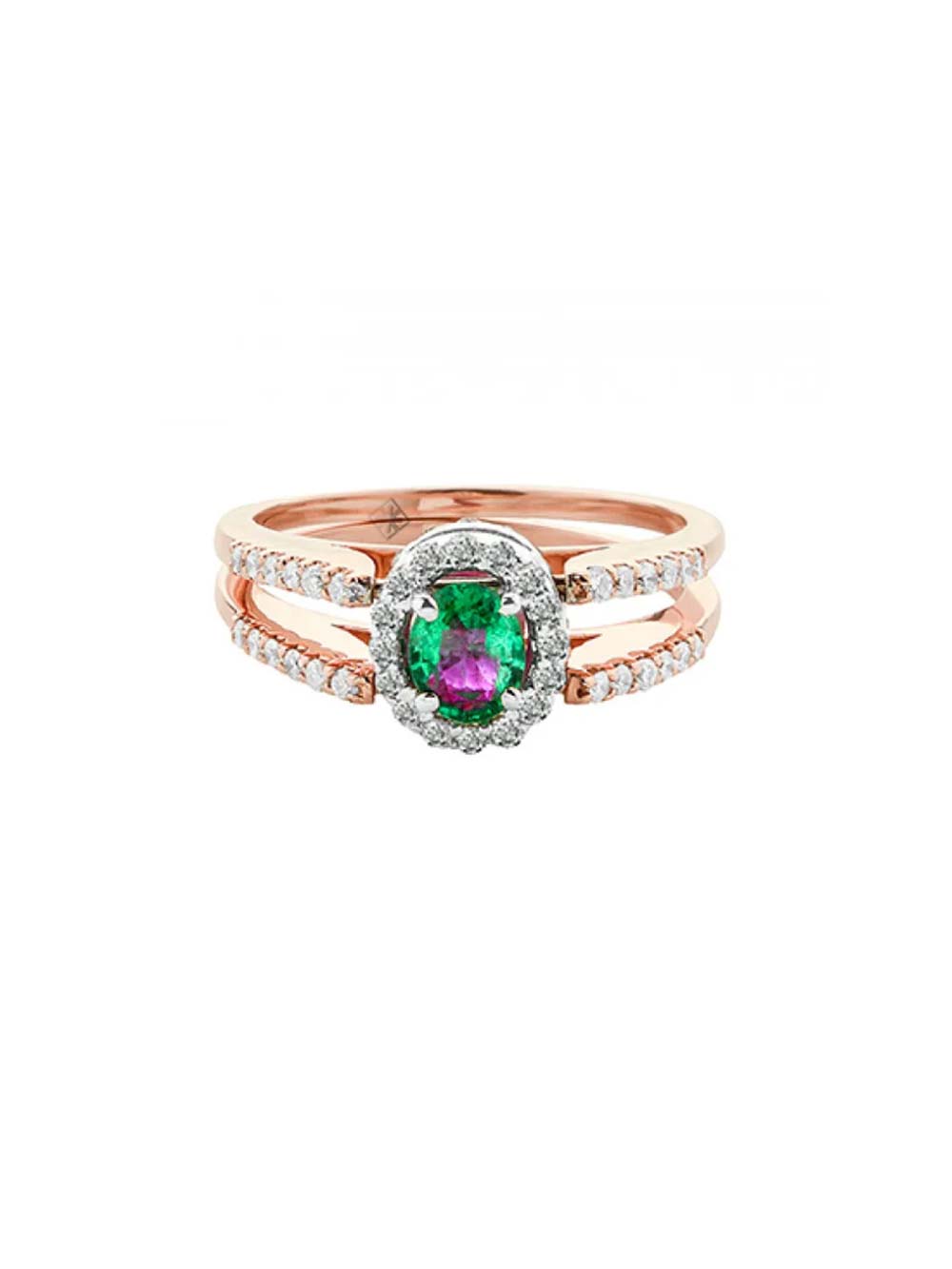 Two Reversable Ring (Emerald and Pink Sapphire)