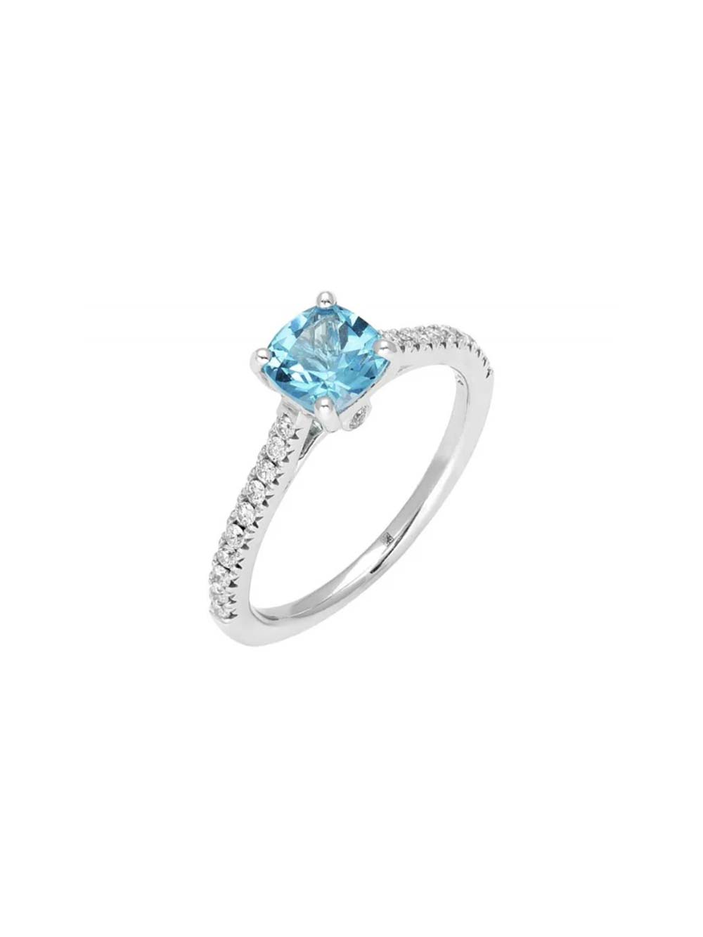 Blue Topaz Diamond Ring