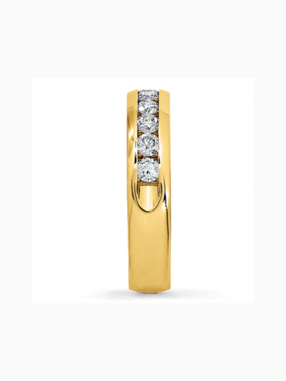 Single Row Diamond Half Eternity Engagement Band