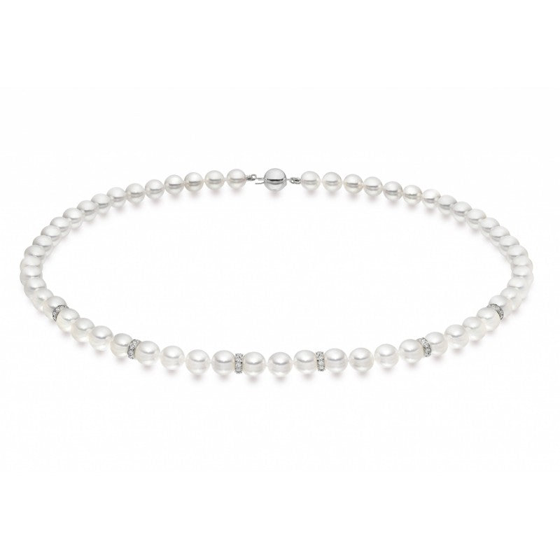 Freshwater Pearl & diamond necklace