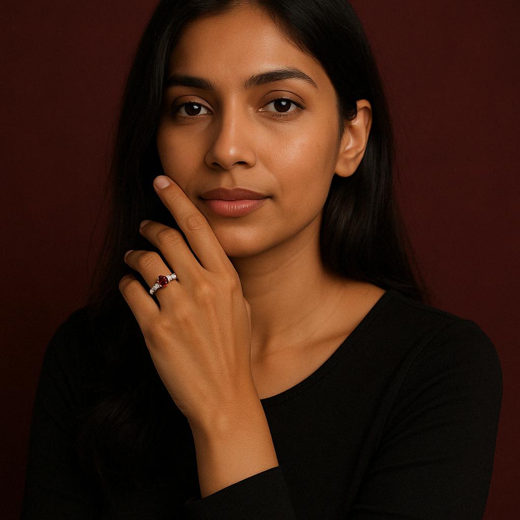 Ruby Ring with Diamond Accents
