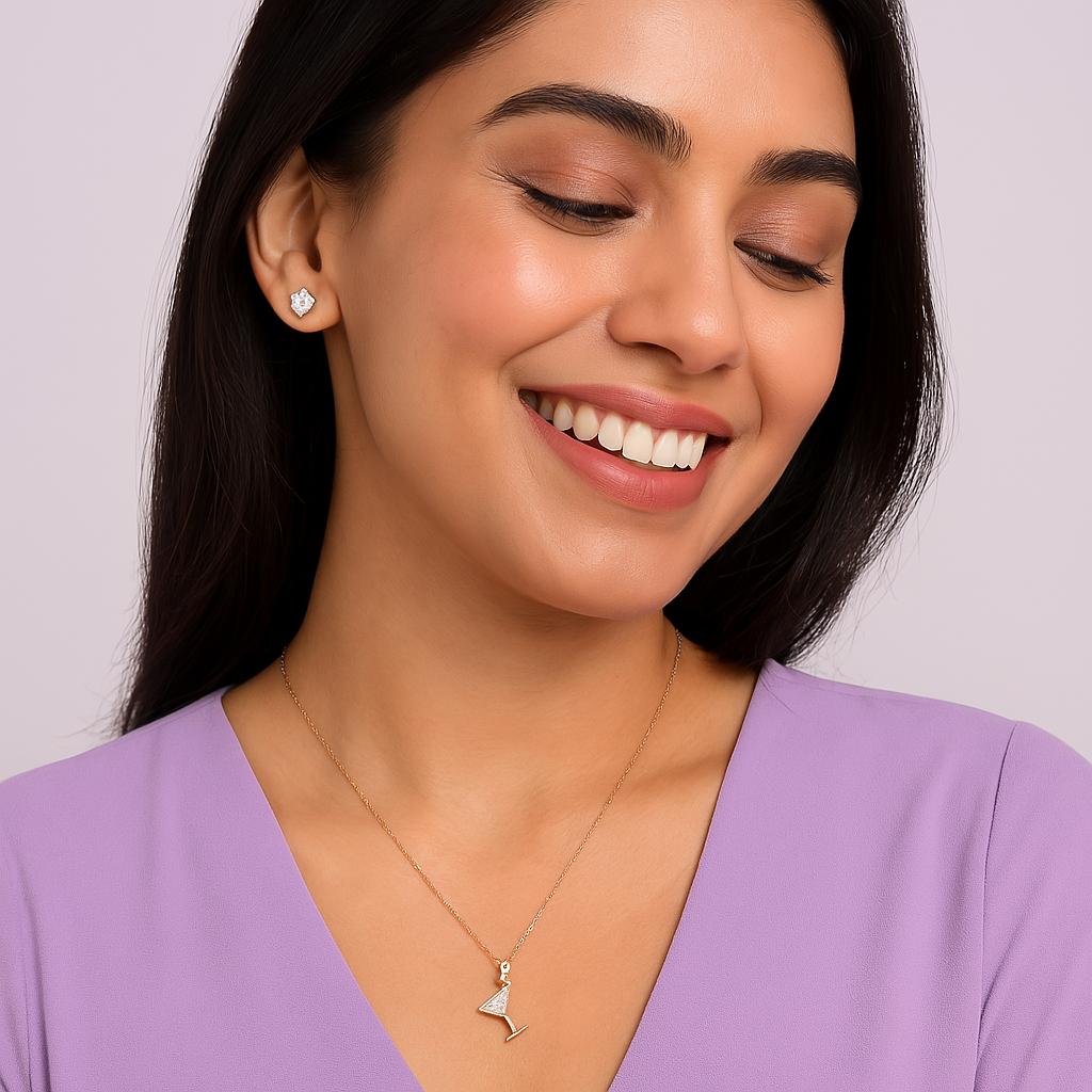Champagne Diamond Pendant in 14kt Gold (0.20cts)