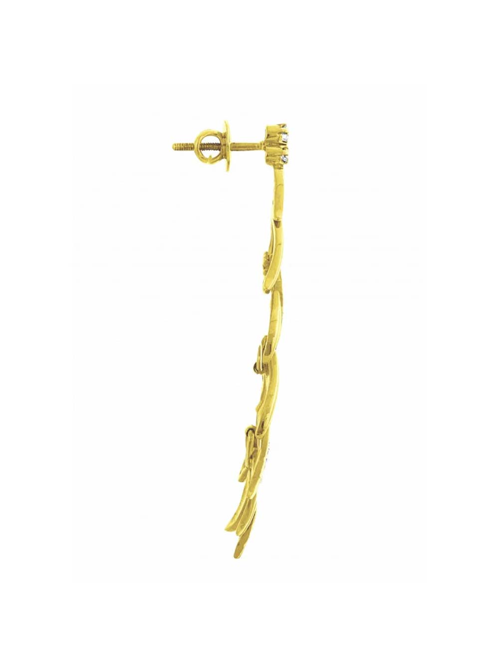 Gold leaf Earring in 14kt Gold (0.40cts)