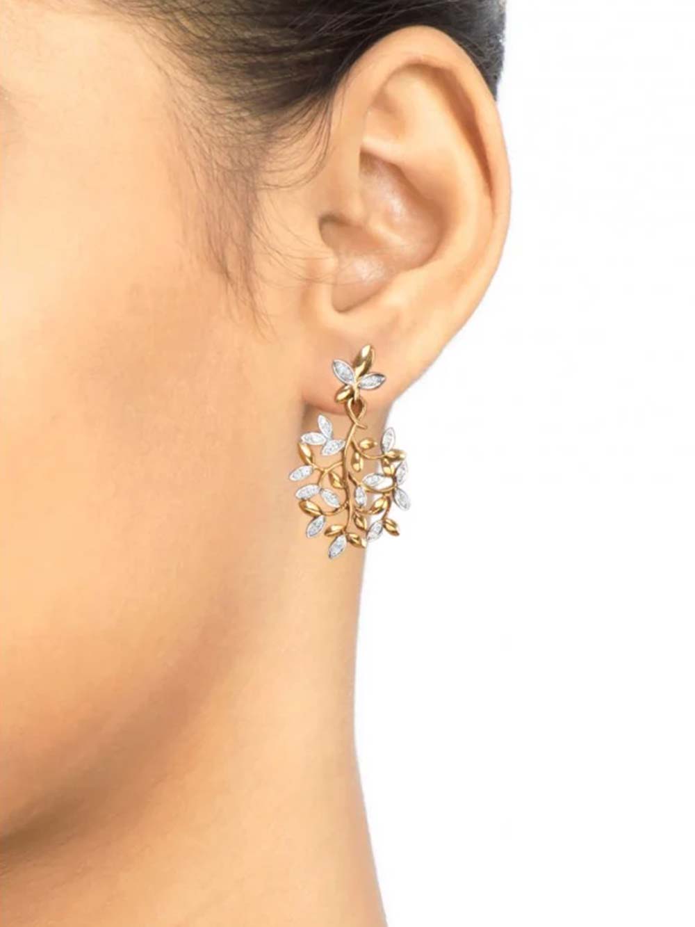 Leaf Diamond Earring in 14kt Gold (0.42cts)