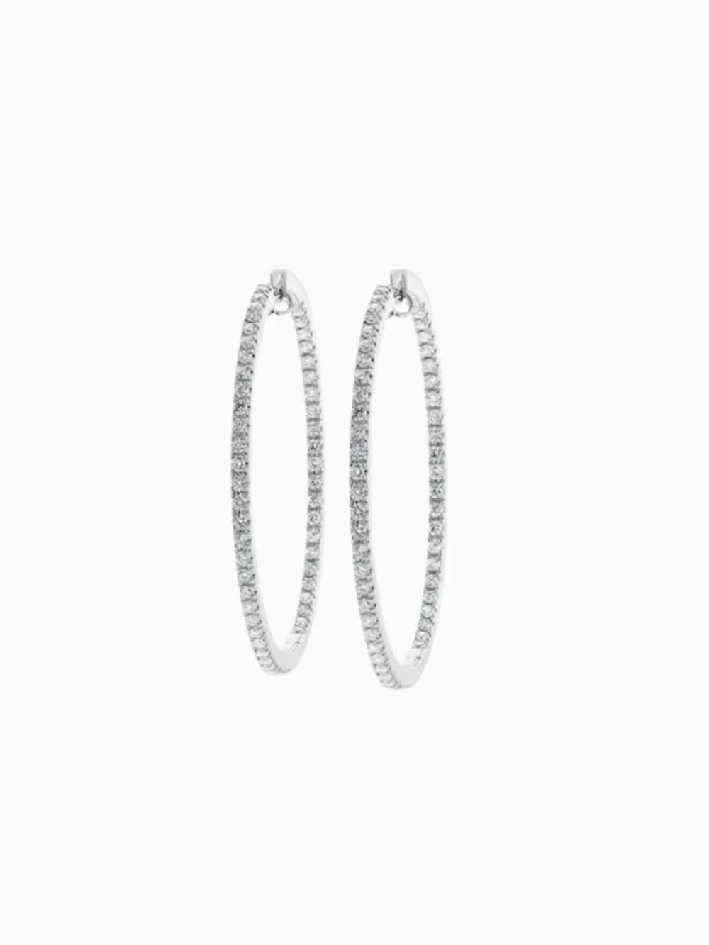 Pave Diamond Hoops Earring