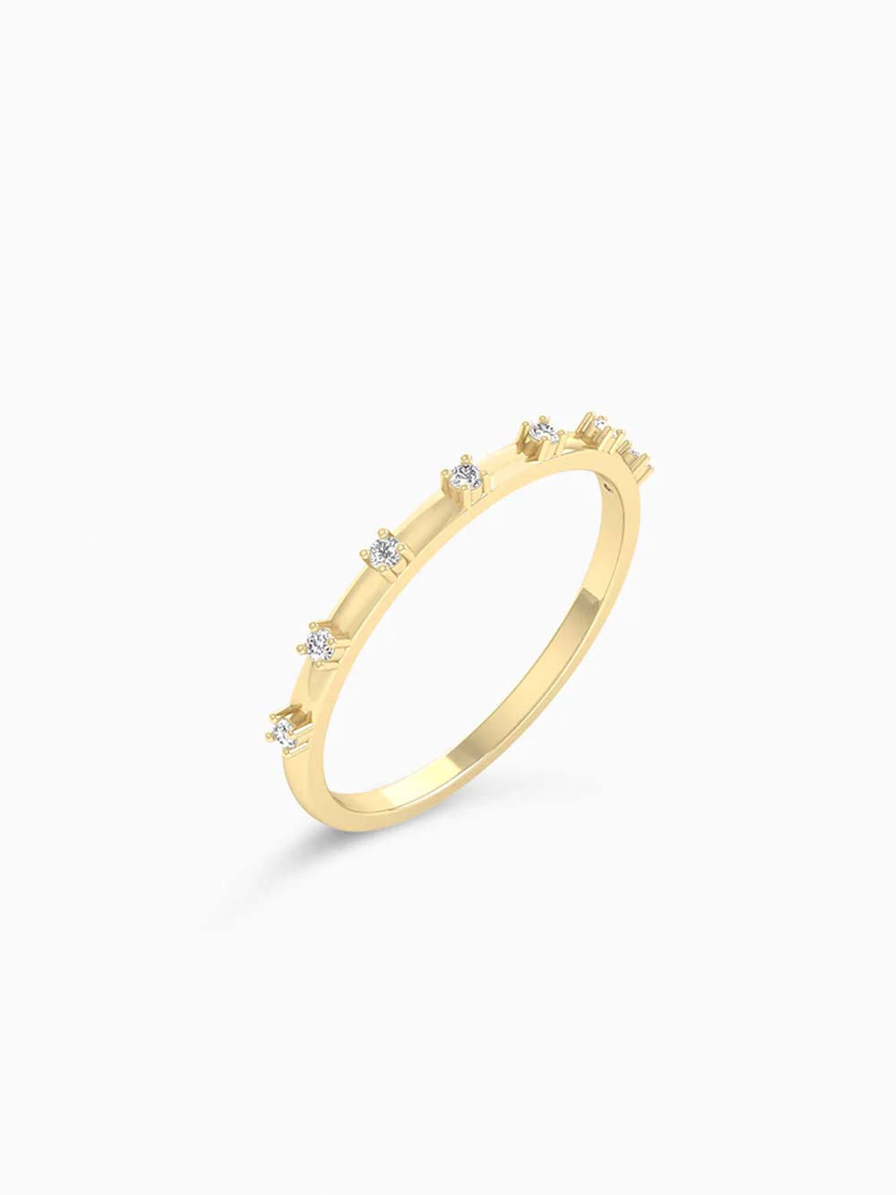 Spaced Diamond Ring Made In Gold