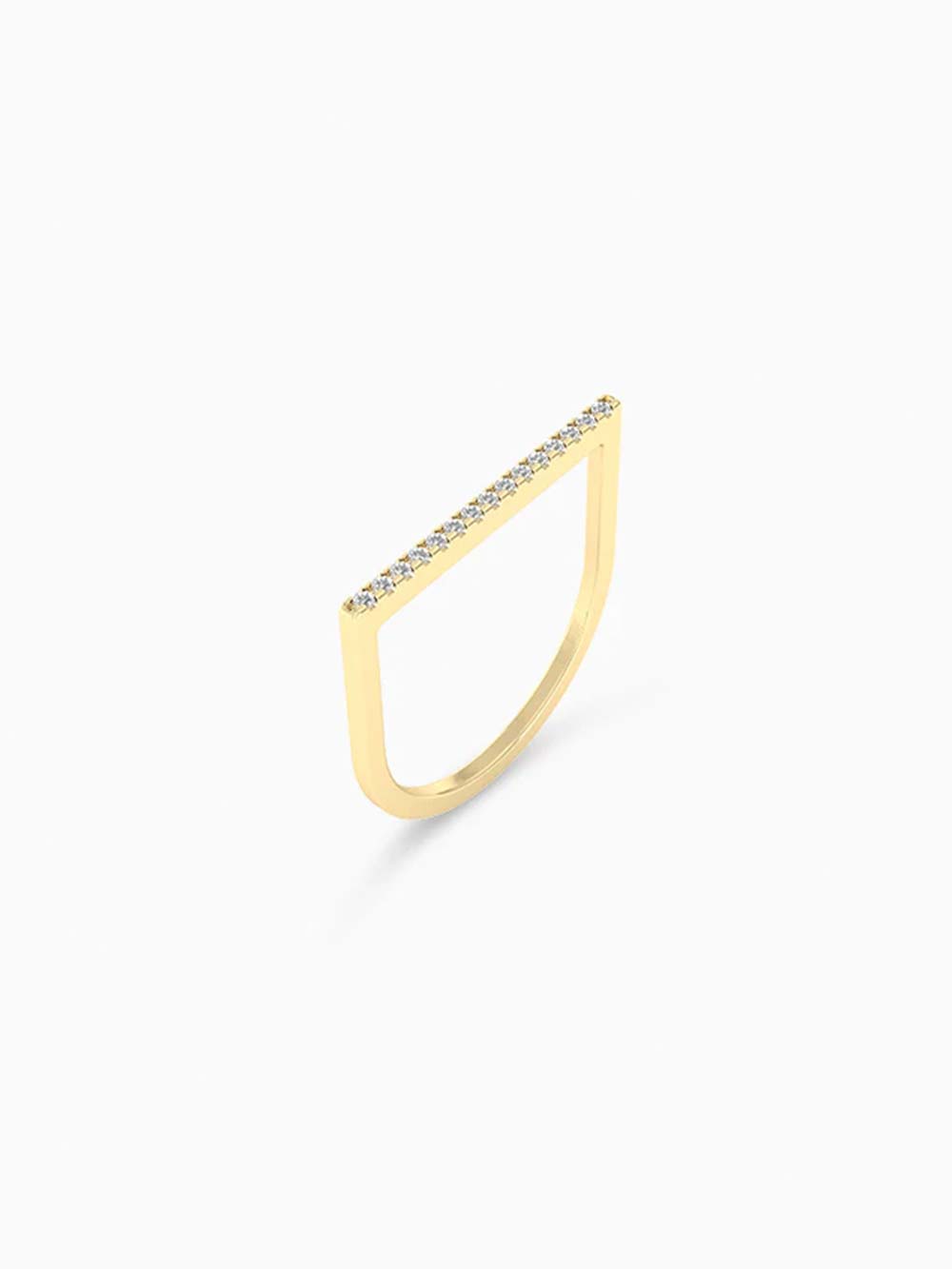 Diamond Bar Ring Made In Gold