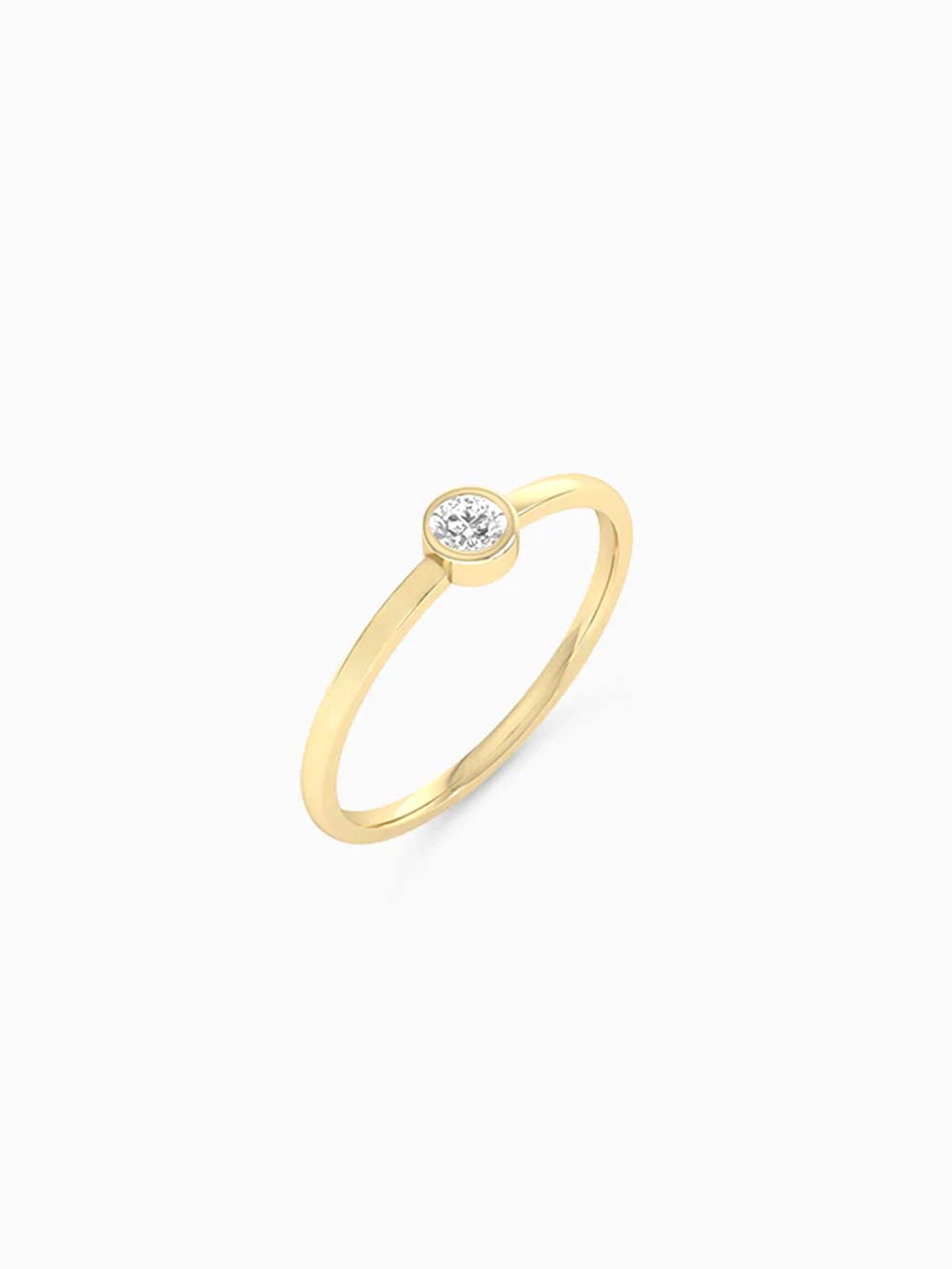 Single Diamond Ring Made In Gold