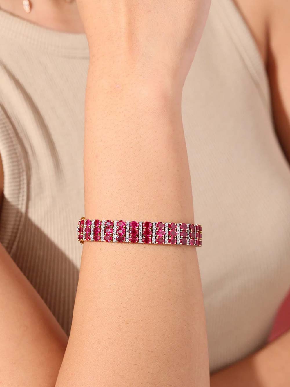 Ruby 3 line Bracelet