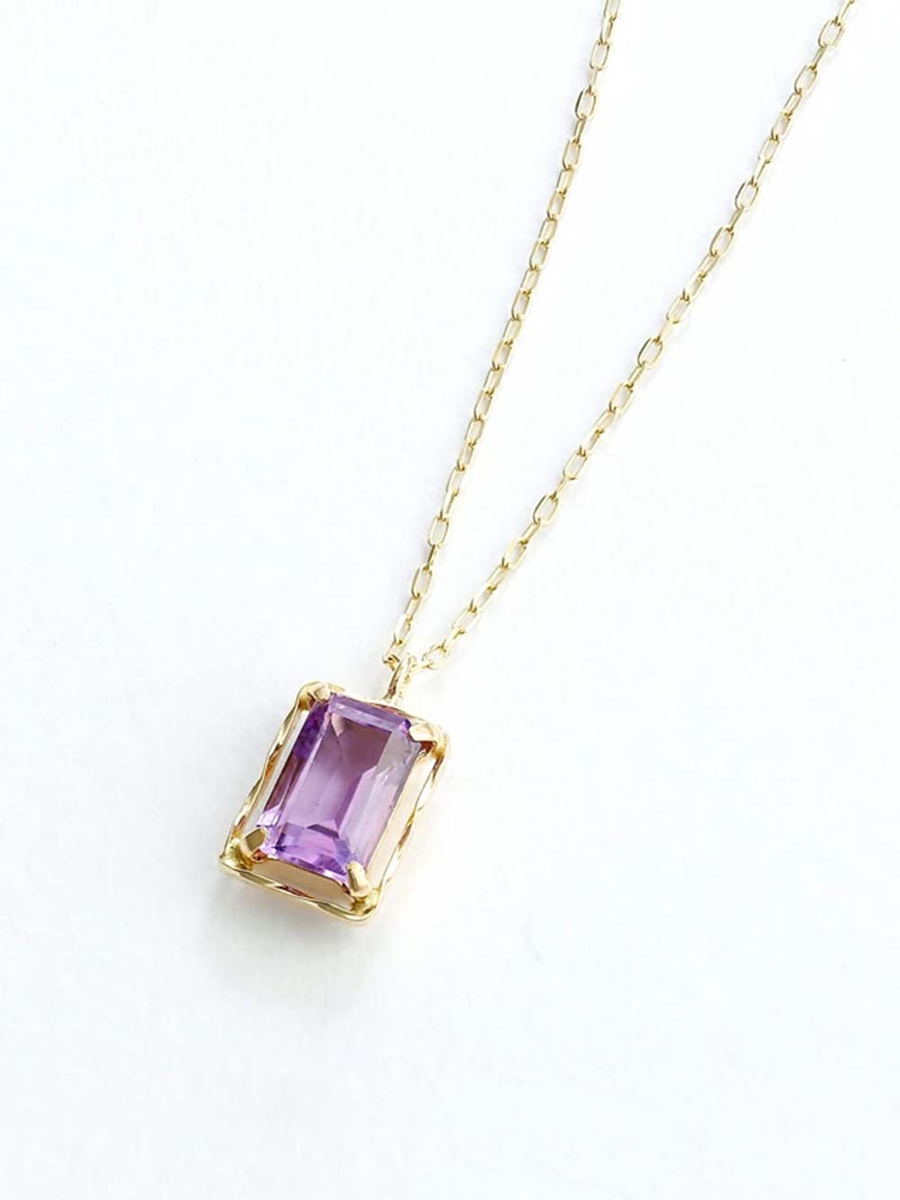 Emerald Cut Semi - Precious Gemstone Pendant