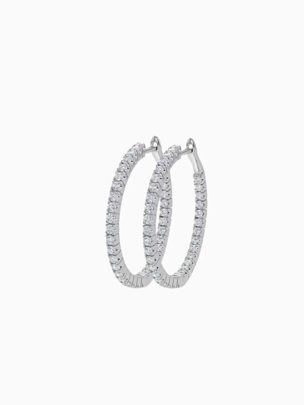 Diamond Inside-Out Hoops Earrings