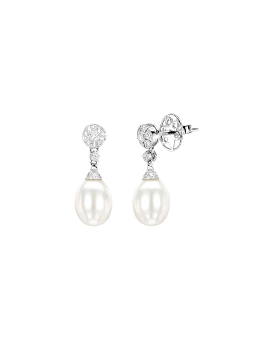 Lustrous Diamond & Pearl Elegance Drops