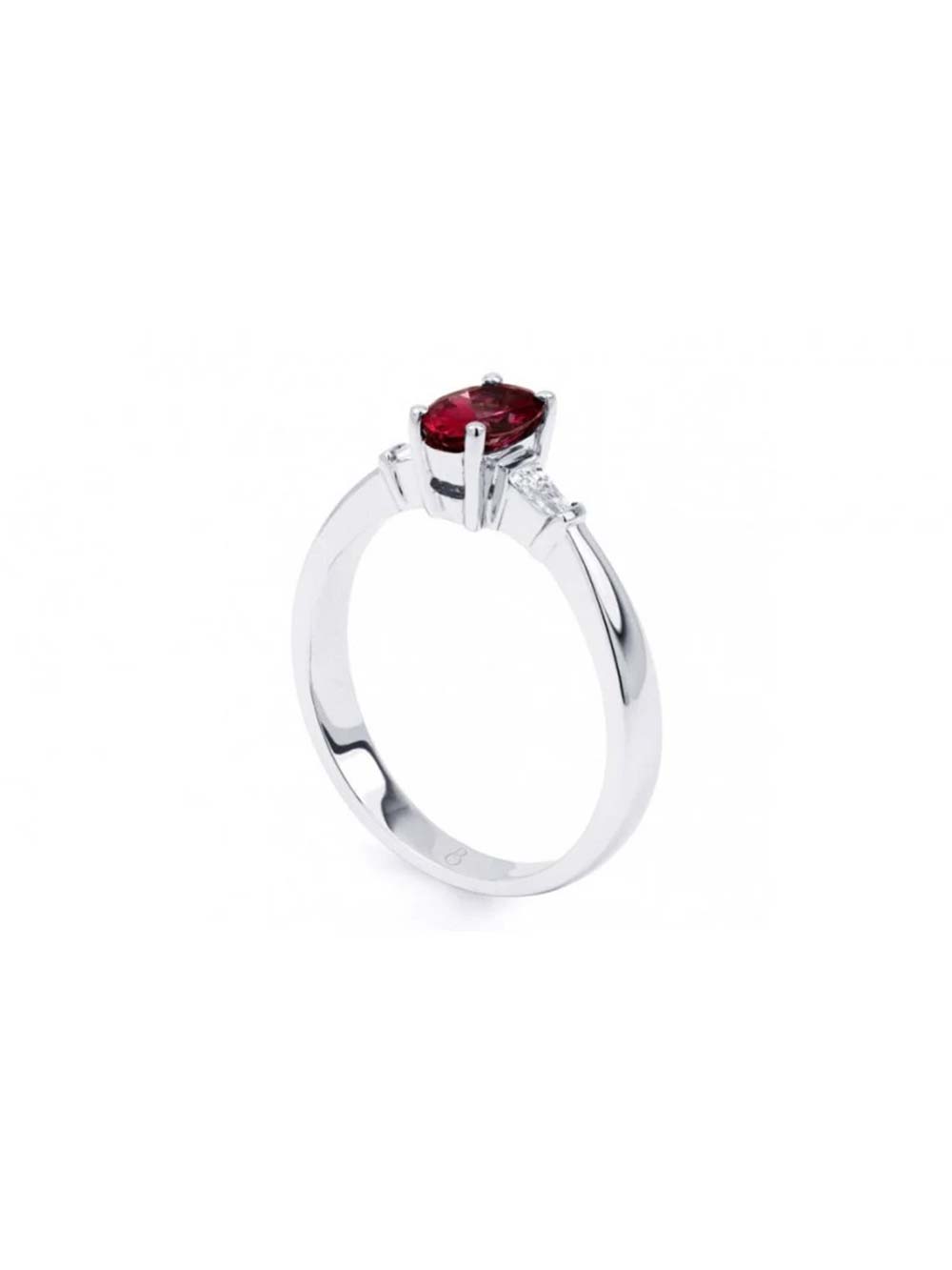 Oval Ruby Solitaire Ring