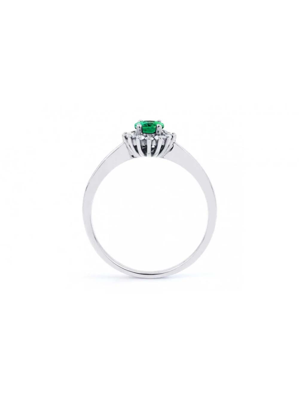 Oval Halo Emerald Ring