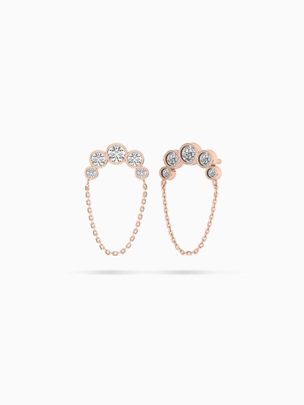Diamond Earrings With Hanging Chain