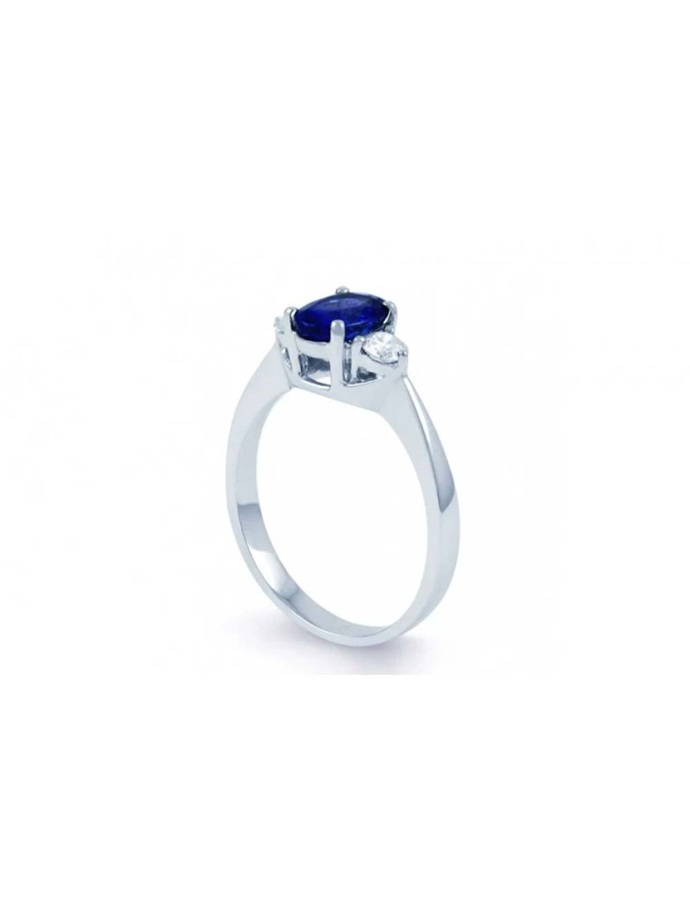 Oval Blue Sapphire Solitaire Ring
