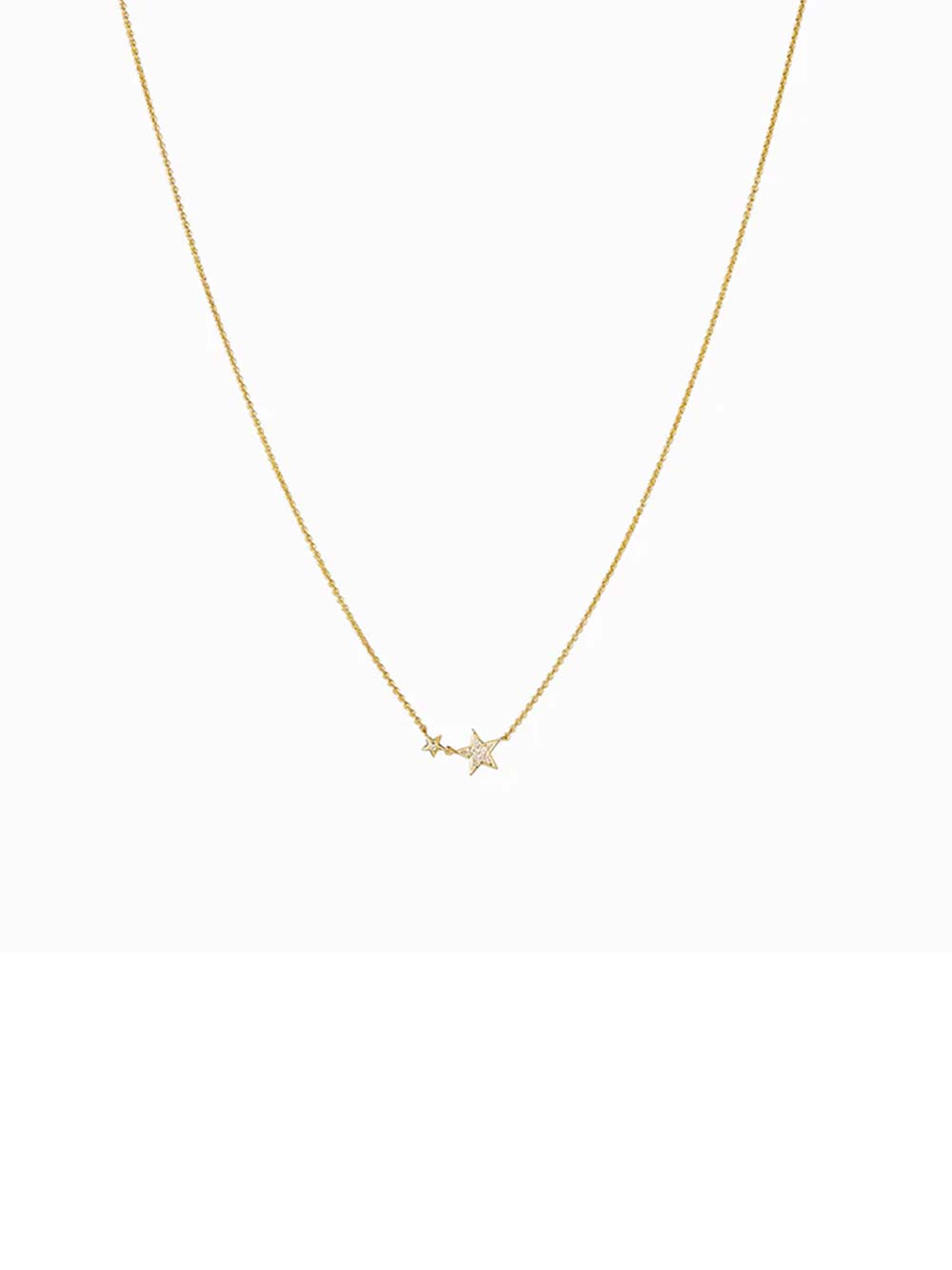 2 Star Diamond Necklace Made In Gold